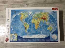 Пазли "Фізична карта світу" на 4000 елементів / Trefl