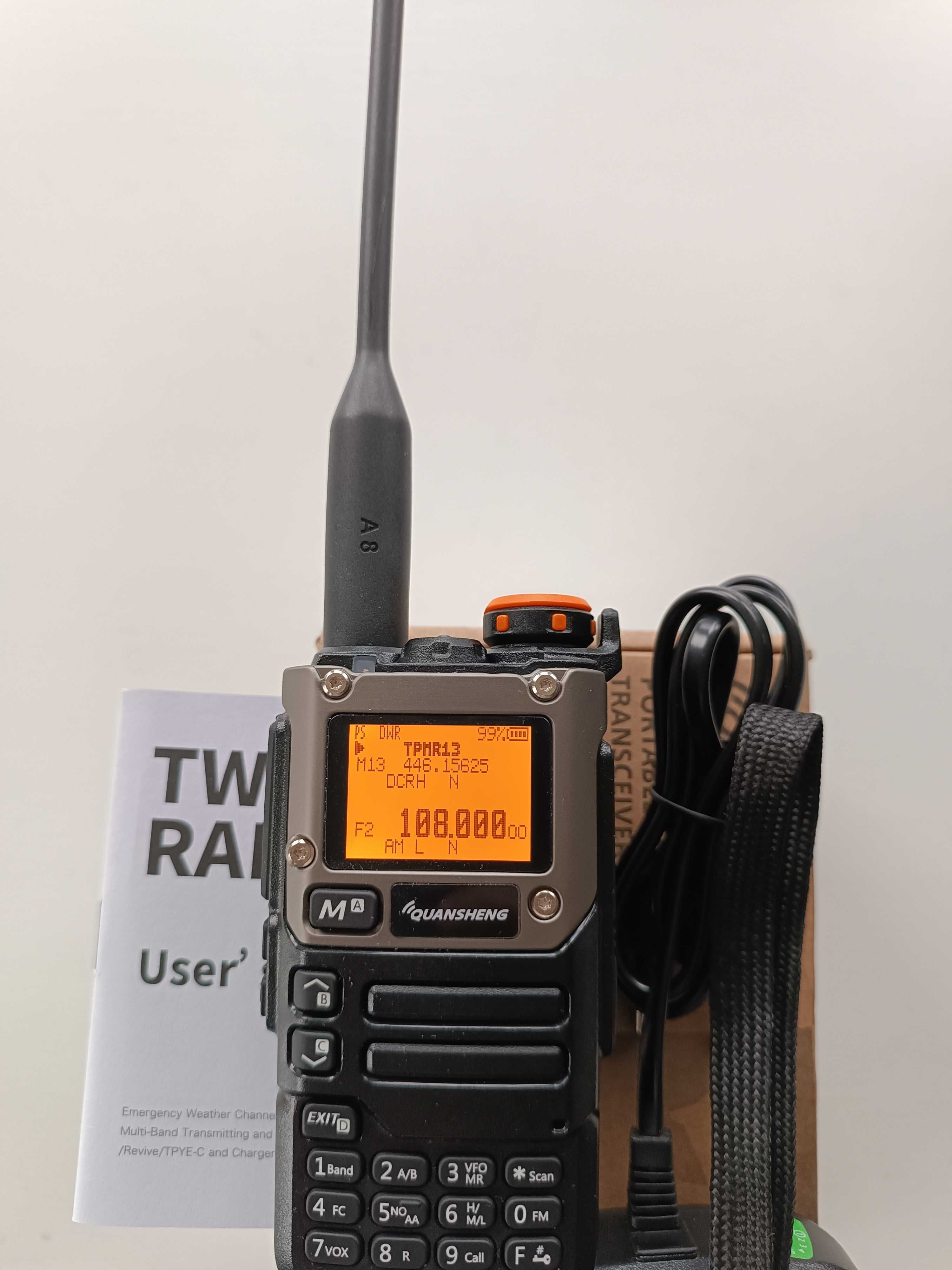 Krótkofalówka Radiotelefon Quansheng UV-K5 skaner służby lotnicze USB