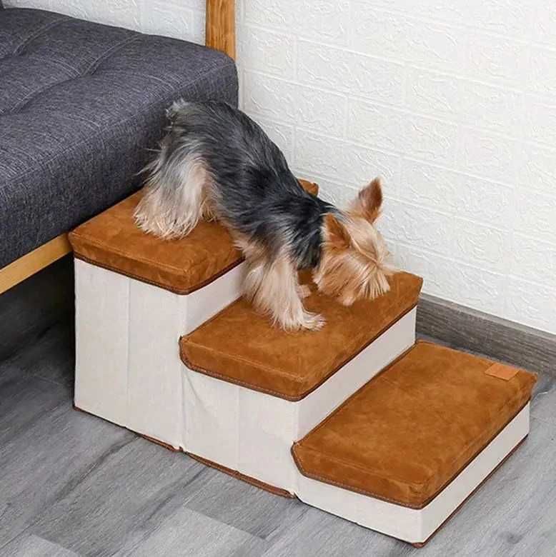 schody dla małego psa do 20kg ze skrytką w stopniach 60x35x30