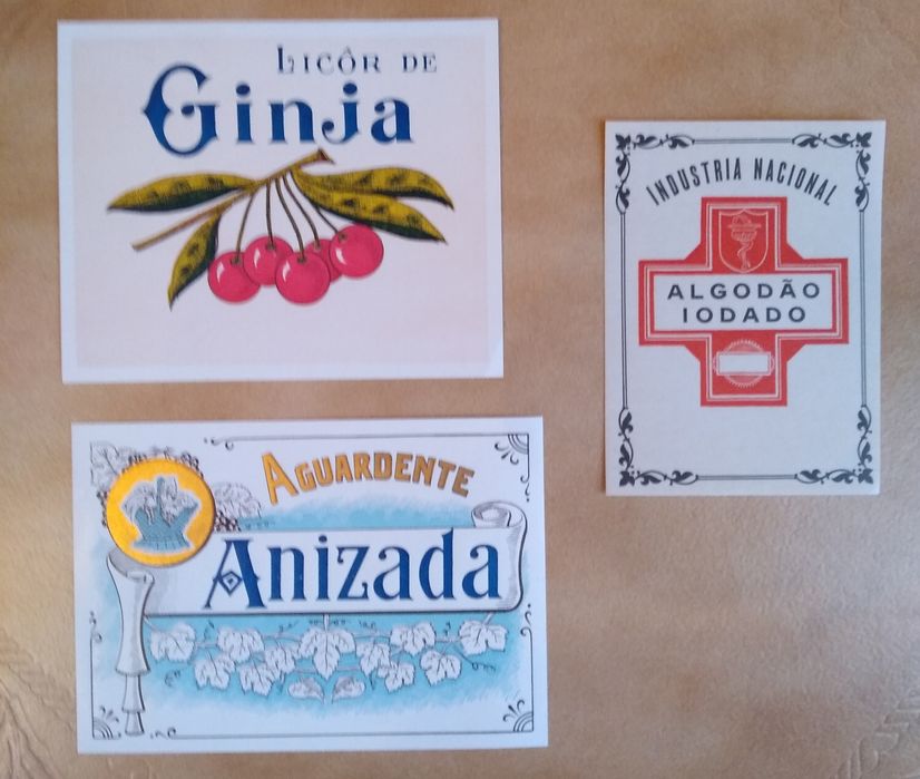 Conjunto de 3 rótulos antigos