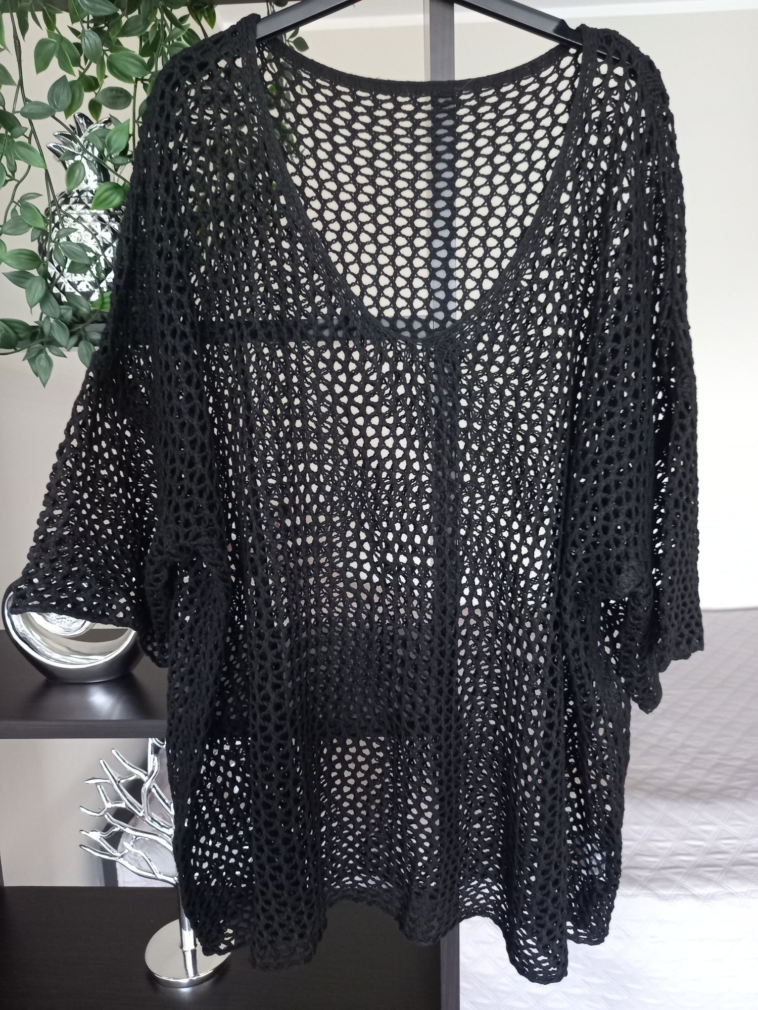 Tunika ażurowa sweter siateczka XL