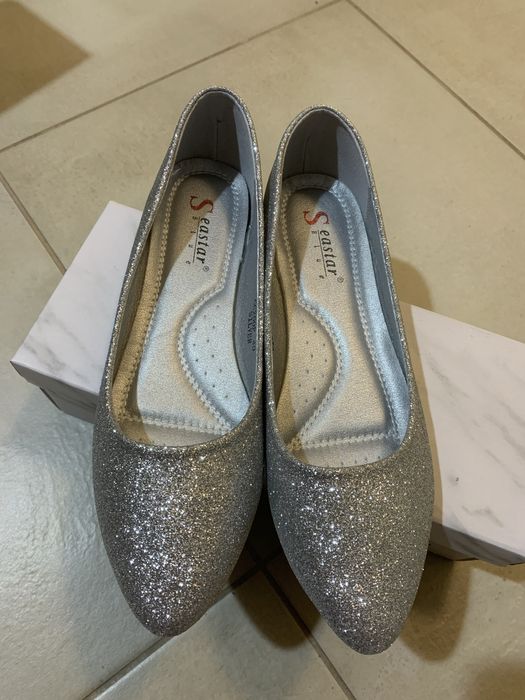 Srebrne balerinki baleriny