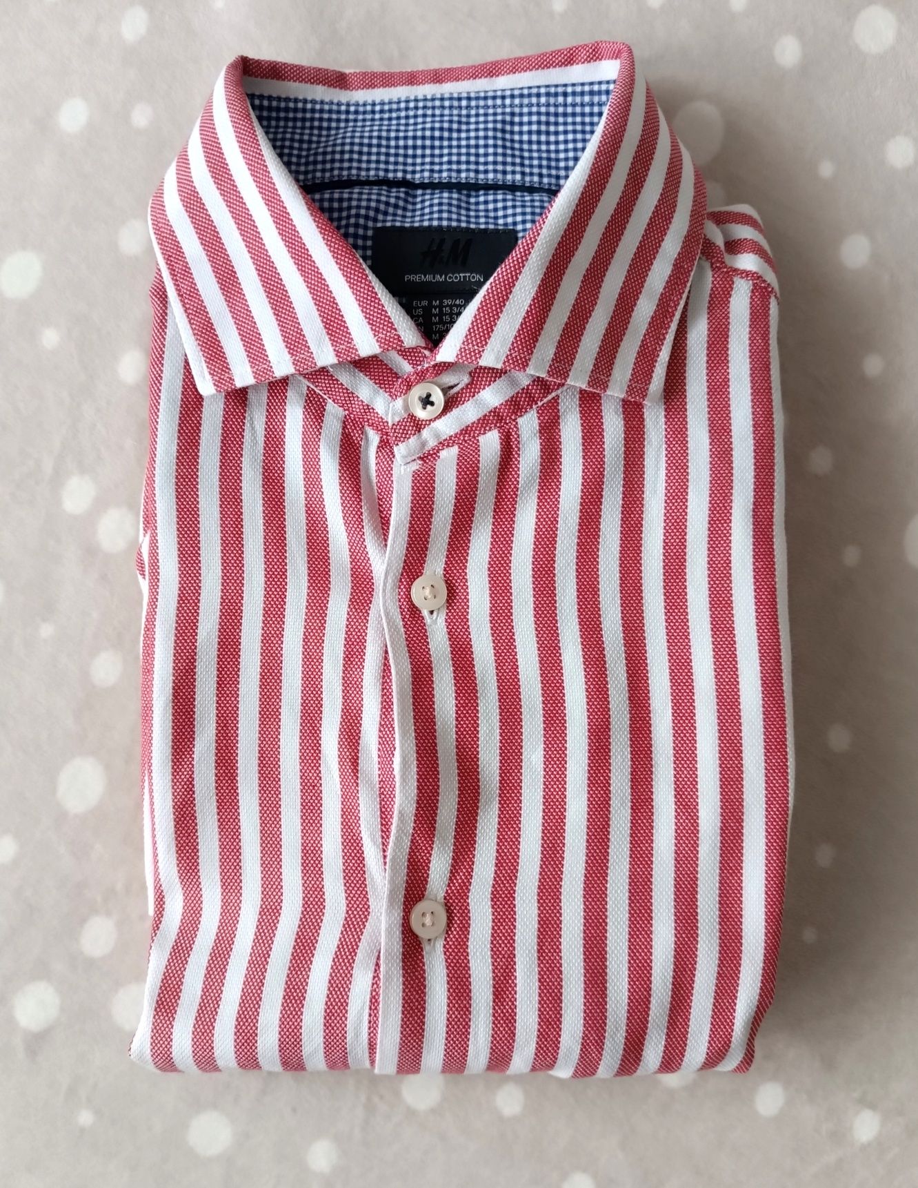 Męska koszula w paski bawełniana H&M Premium M 39/40
