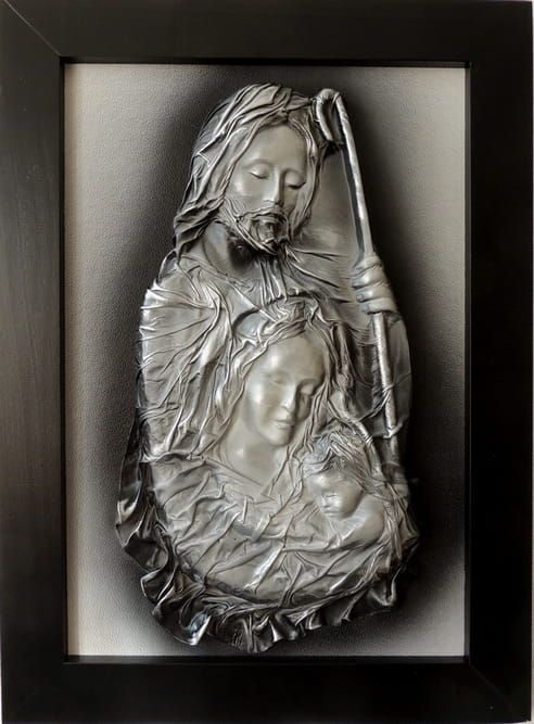 Nowoczesny, elegancki obraz ze skóry Świętej Rodziny + GRAWER