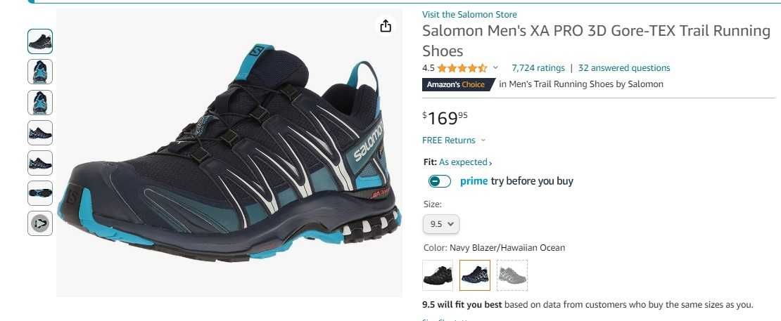 Оригінал| Кросівки Salomon Men's XA PRO 3D Gore-Tex Trail Running