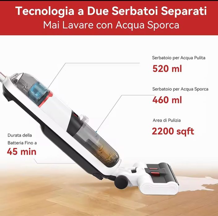 Безпровідний акумуляторний пилосос Redkey rubino 3в1