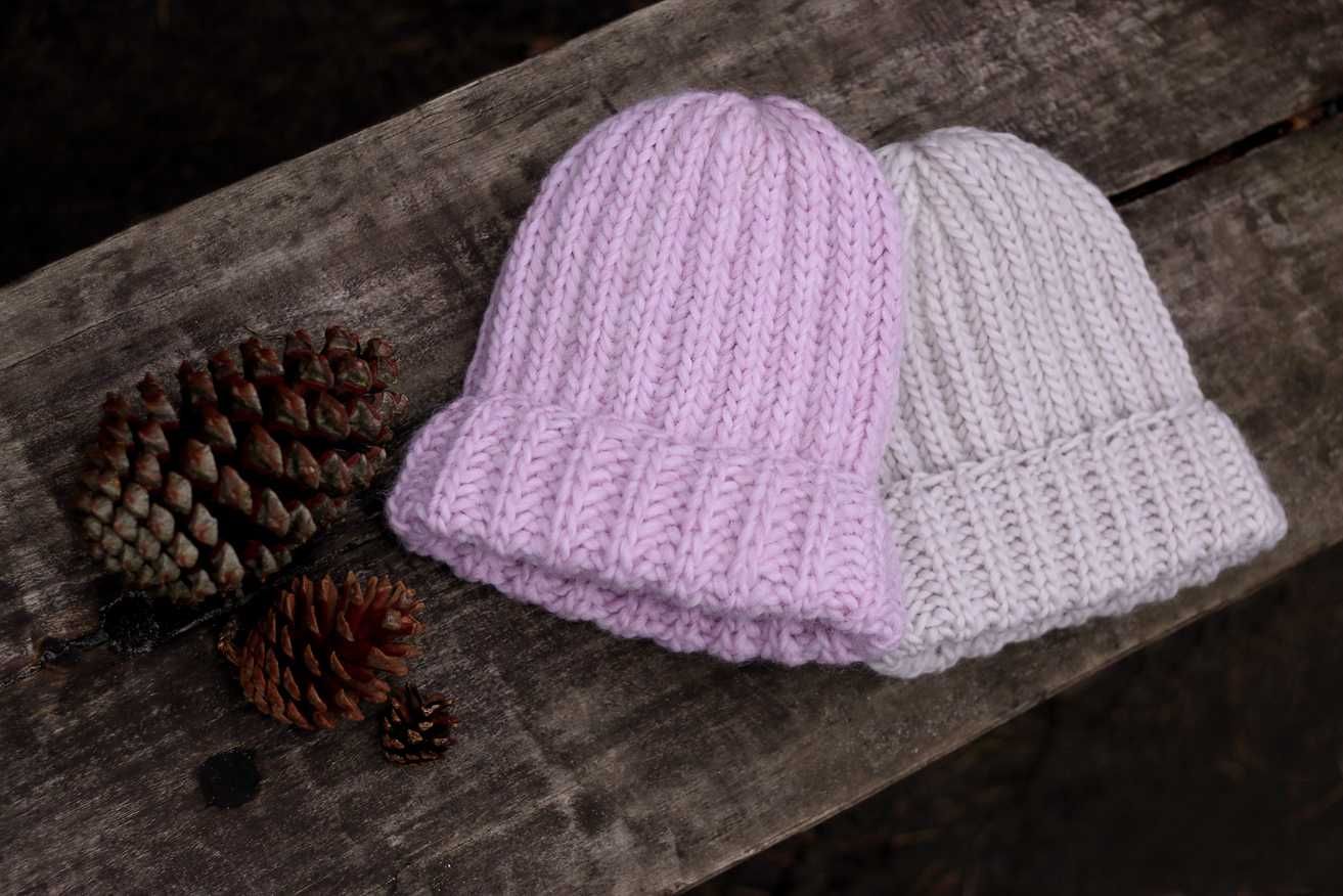 Zimowe grube ciepłe czapki wełniane beanie rękodzieło handmade