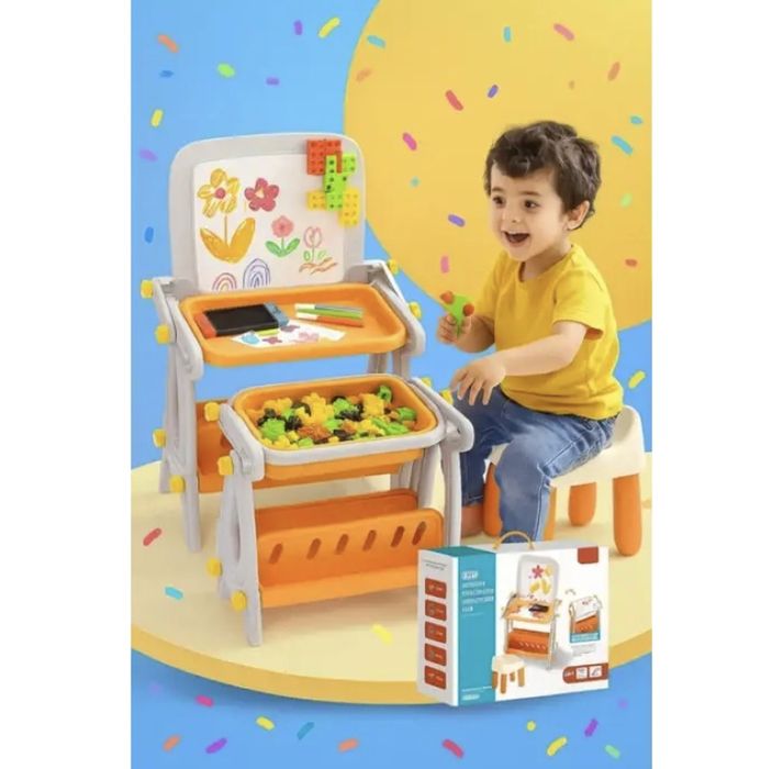 Дитячий стіл трансформер 4в1 для розвитку ігор та малювання