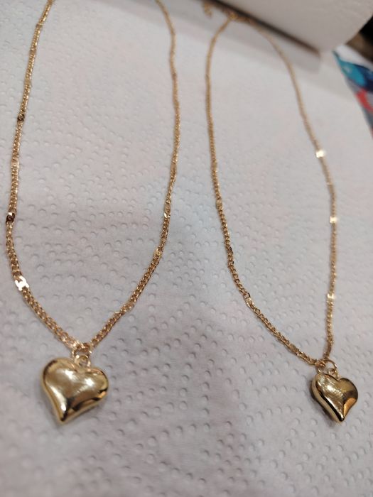 15€ Cordão e pingente de coração, banhado a ouro 24k entrego Rio Tinto