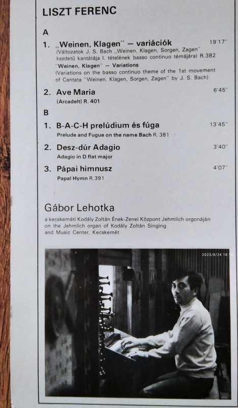 Gabor Lehotka - Liszt, Organ Works Lp