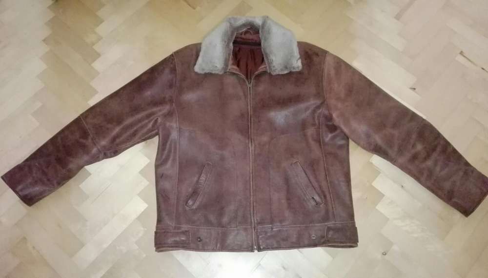 Kurtka brązowa L/XL męska 100% skóra naturalna