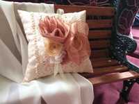 Подушка для свадебных колец 17*17 см ручной работы (handmade)