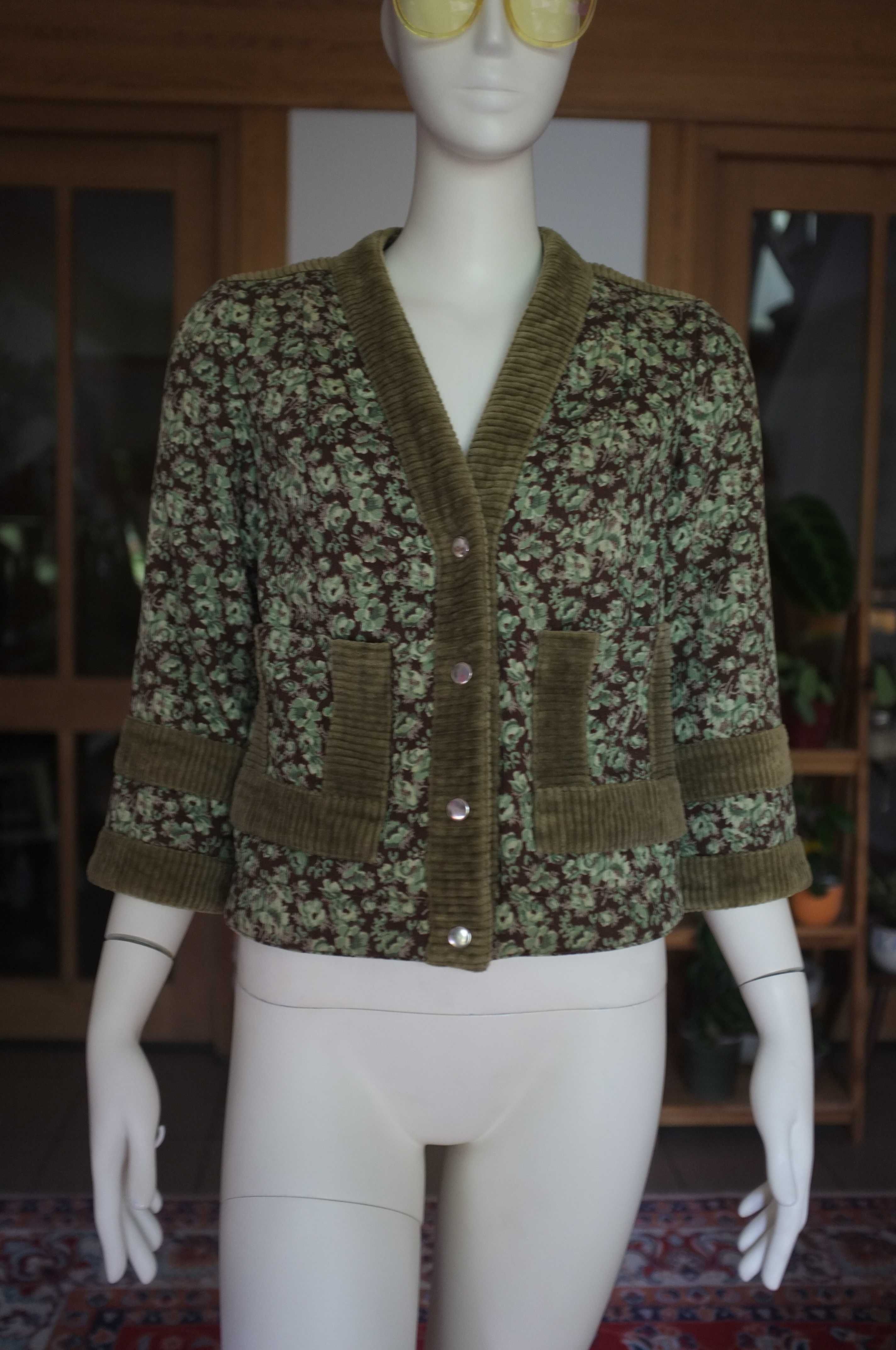 zielona kurtka kabat zabytkowa Moda Polska PRL produkcja modelowa