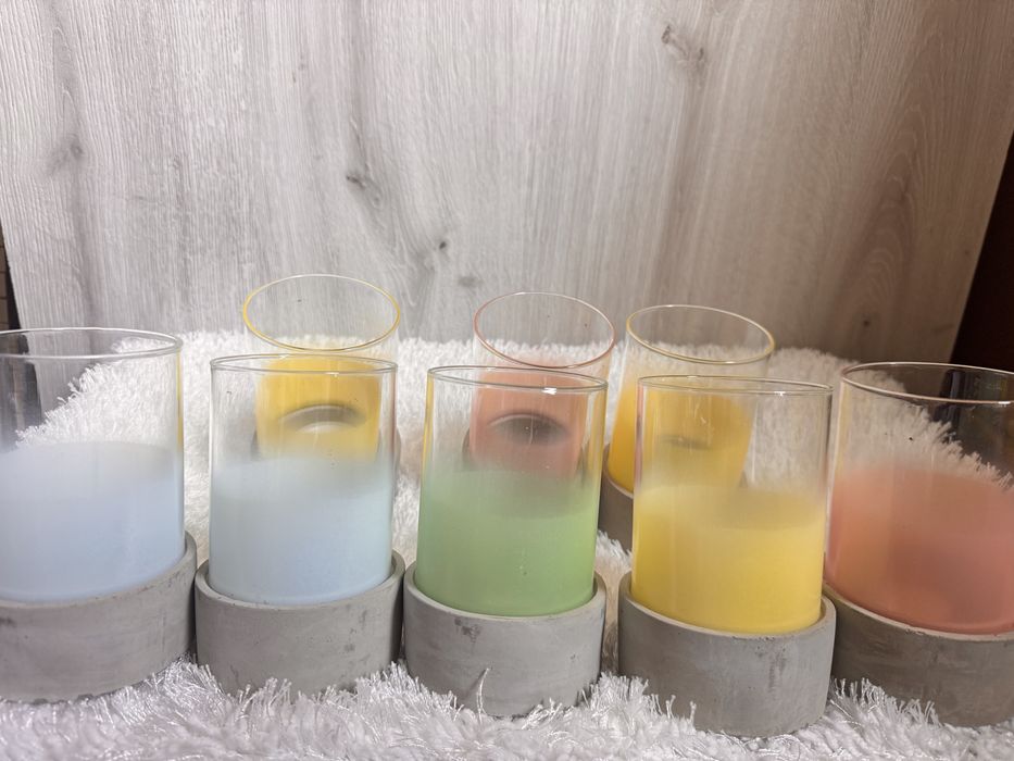 Zestaw świeczników szklanych