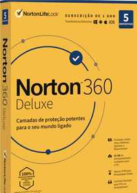 Antivírus Norton 360 Deluxe Cloud 50GB ( 5 Dispositivos  1 Ano)
