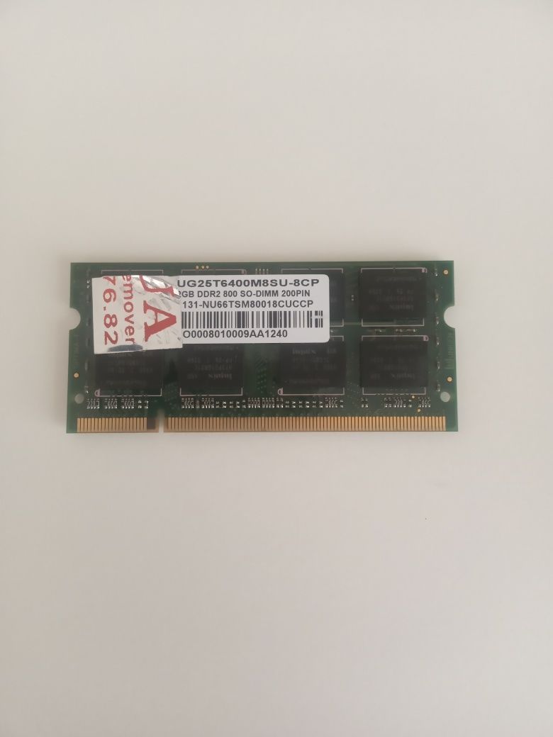 Memoria RAM Unigen 2GB DDR2-800 UG25T6400M8SU-8CP SODIMM PC2-6400