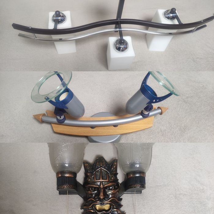 Lampa, kinkiet, lustro.