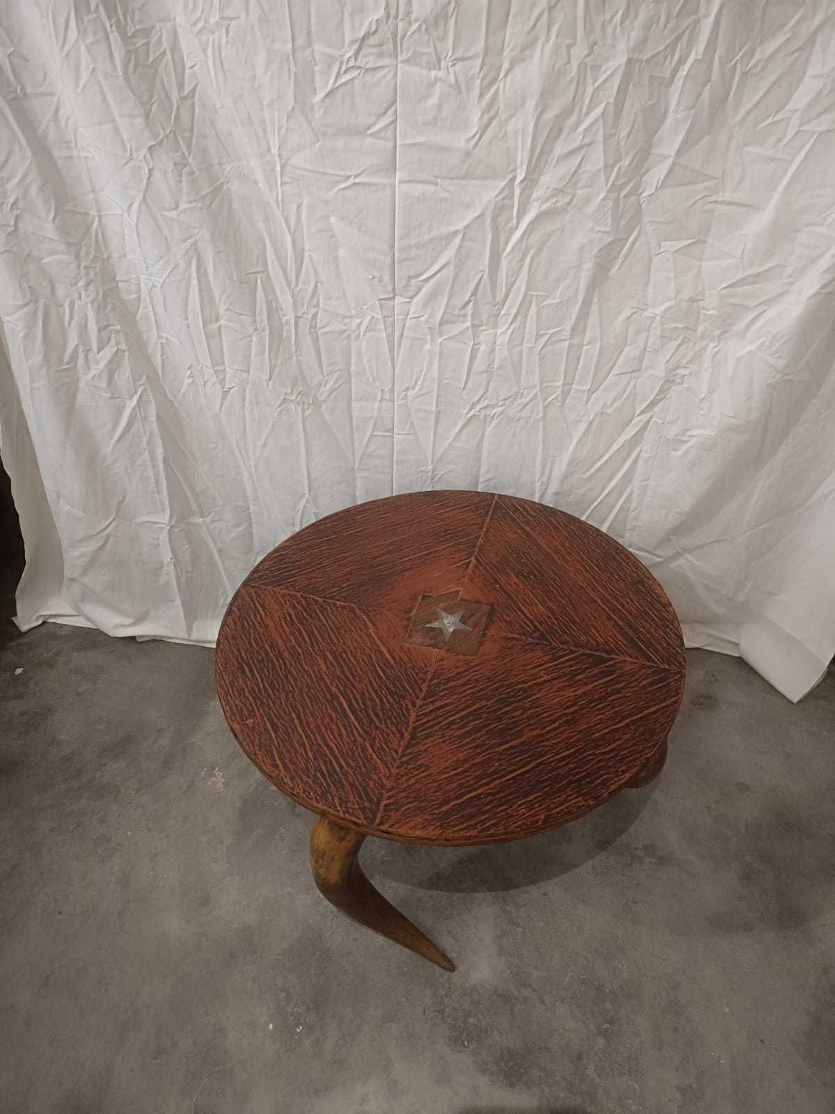 Mesa apoio chifre corno, vintage África