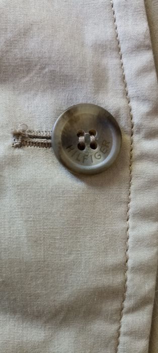 Beżowy płaszcz męski przejściowy trencz Tommy Hilfiger rozmiar L