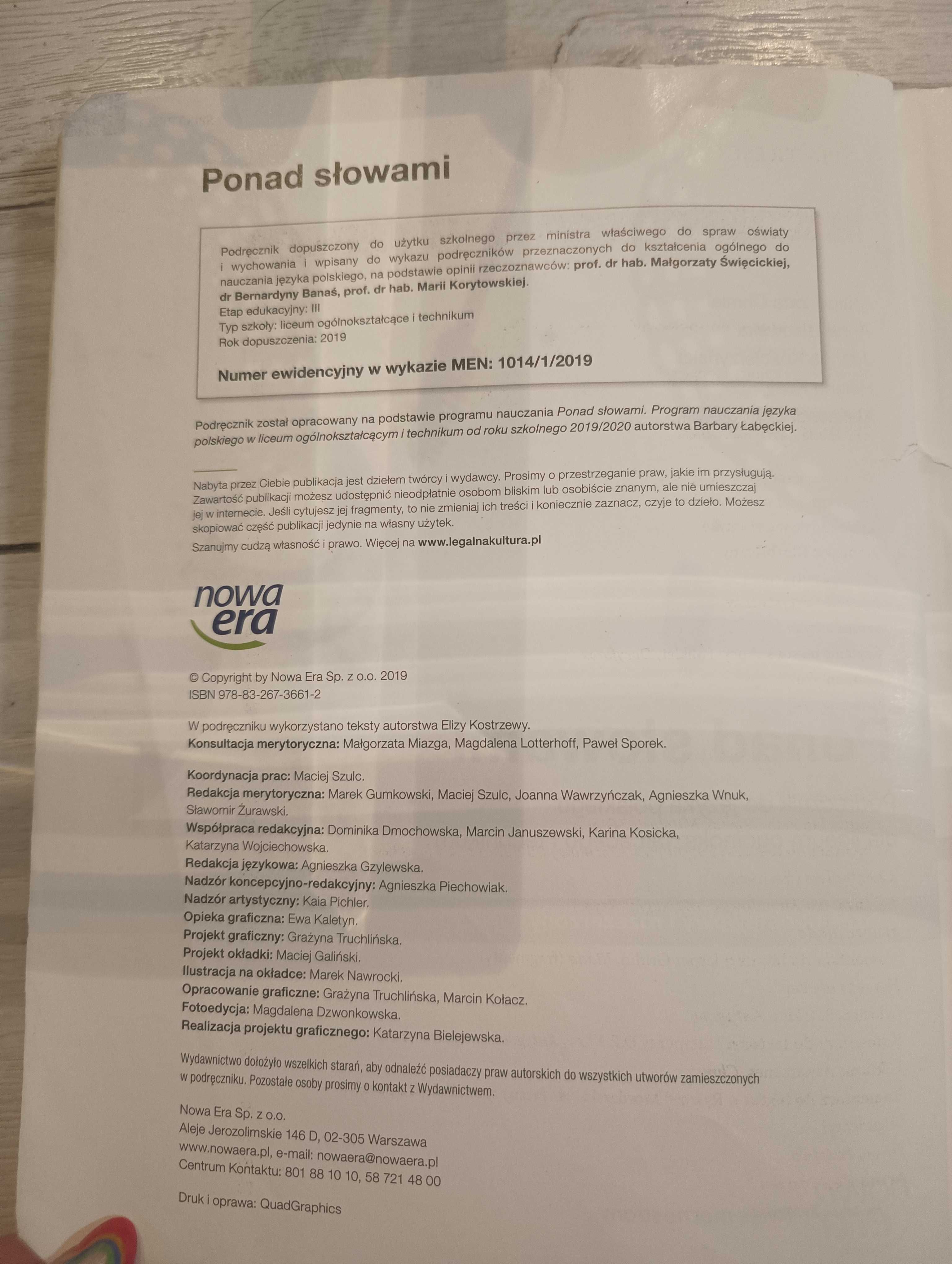 Ponad słowami klasa 1 część 1