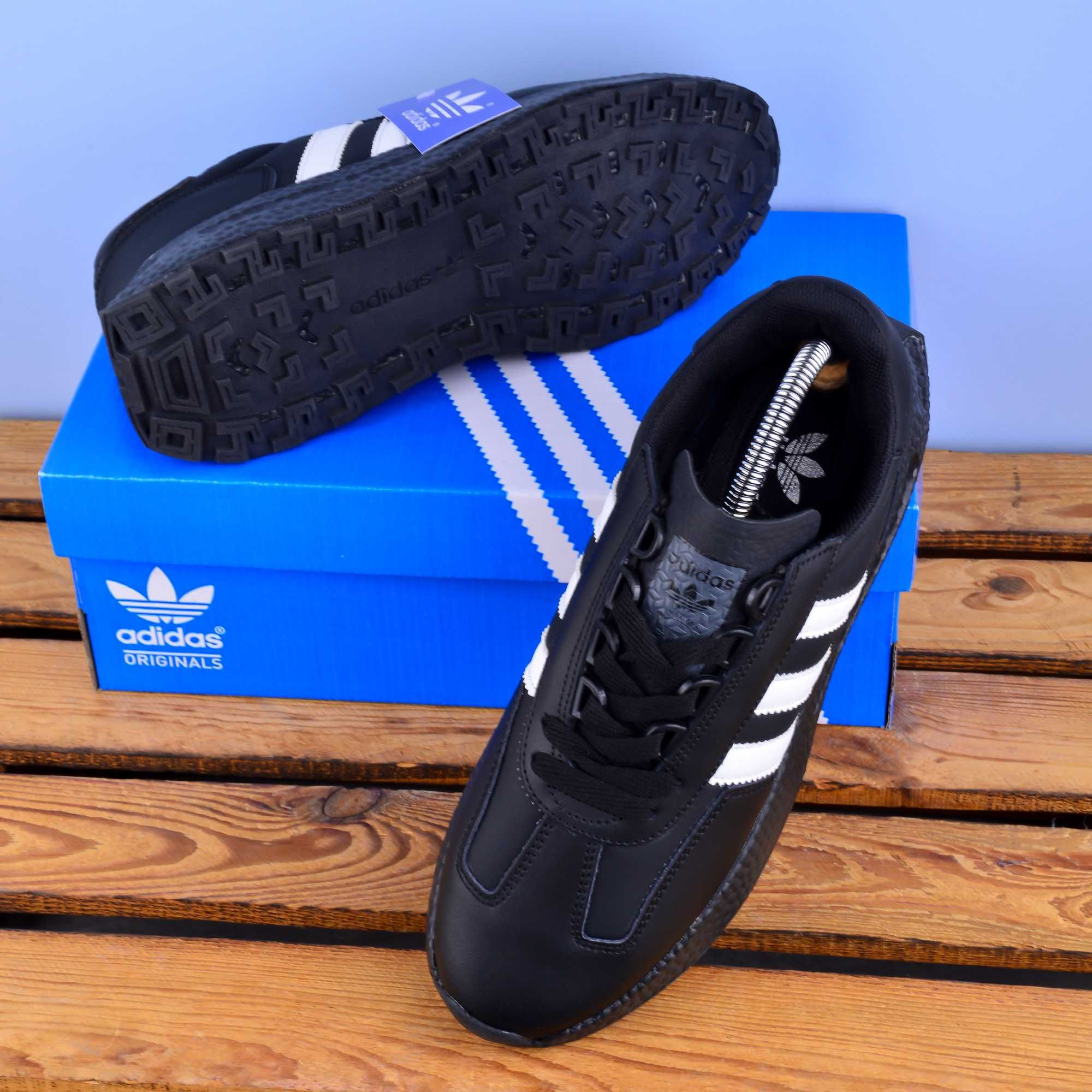 (1958) Чоловічі Кросівки Adidas Retropy чорні шкіряні (41-45) адідас