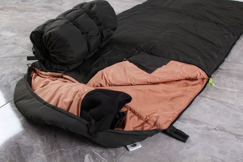 Широкий спальний мішок, ковдра для туризму та риболовлі, з подушкою