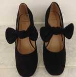 Sapatos Senhora de Tacão e Laço Camurça Preta