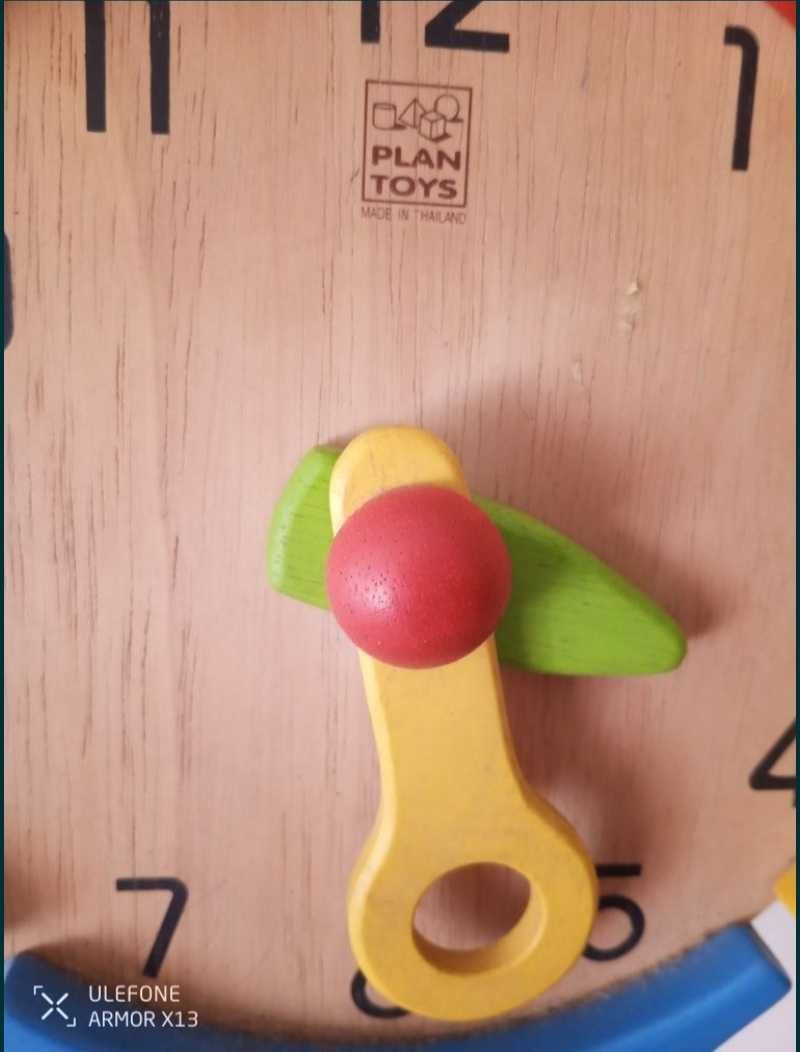 Relógio brinquedo madeira, aprender as horas