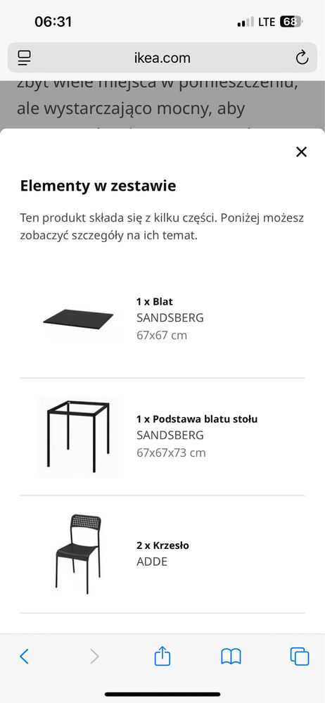 Zestaw stół z krzesłami