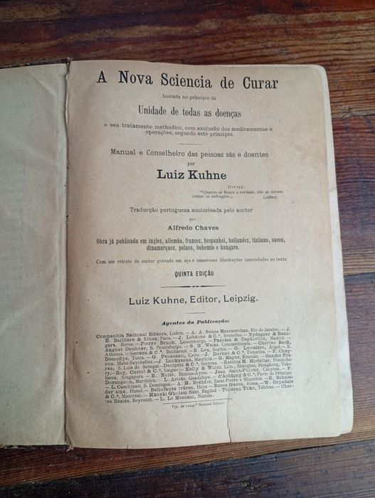 Livro antigo “A Nova Sciencia de Curar” – Luiz Kuhne (5ª edição)