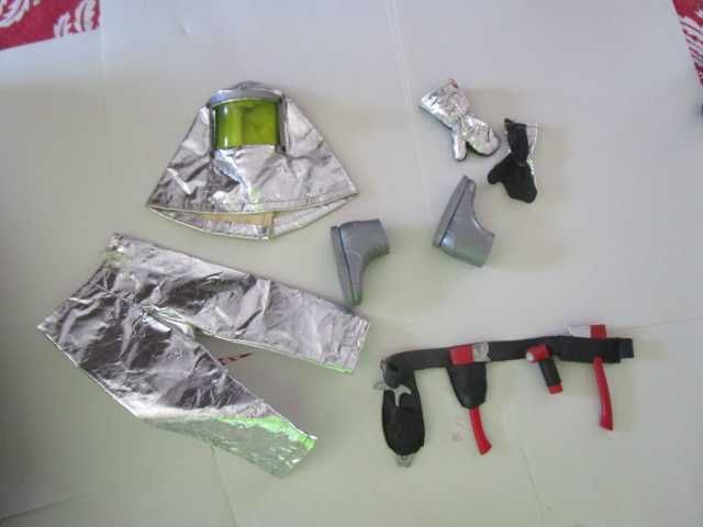 Action man farda original bombeiro anos 70 Paiitoy