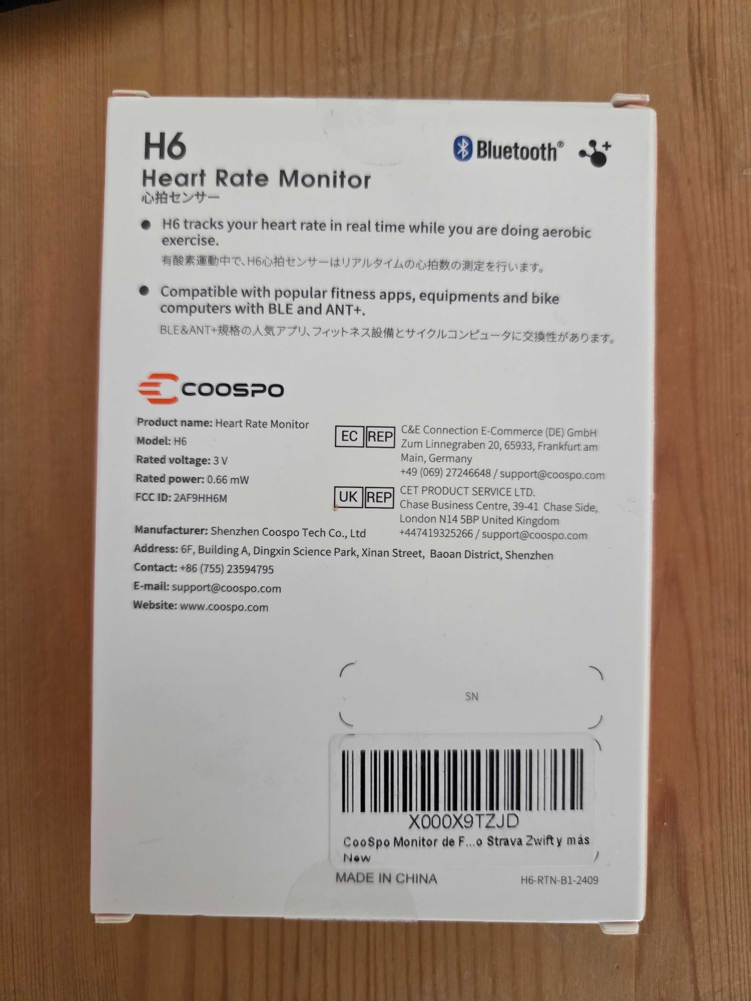 Banda cardíaca Coospo H6