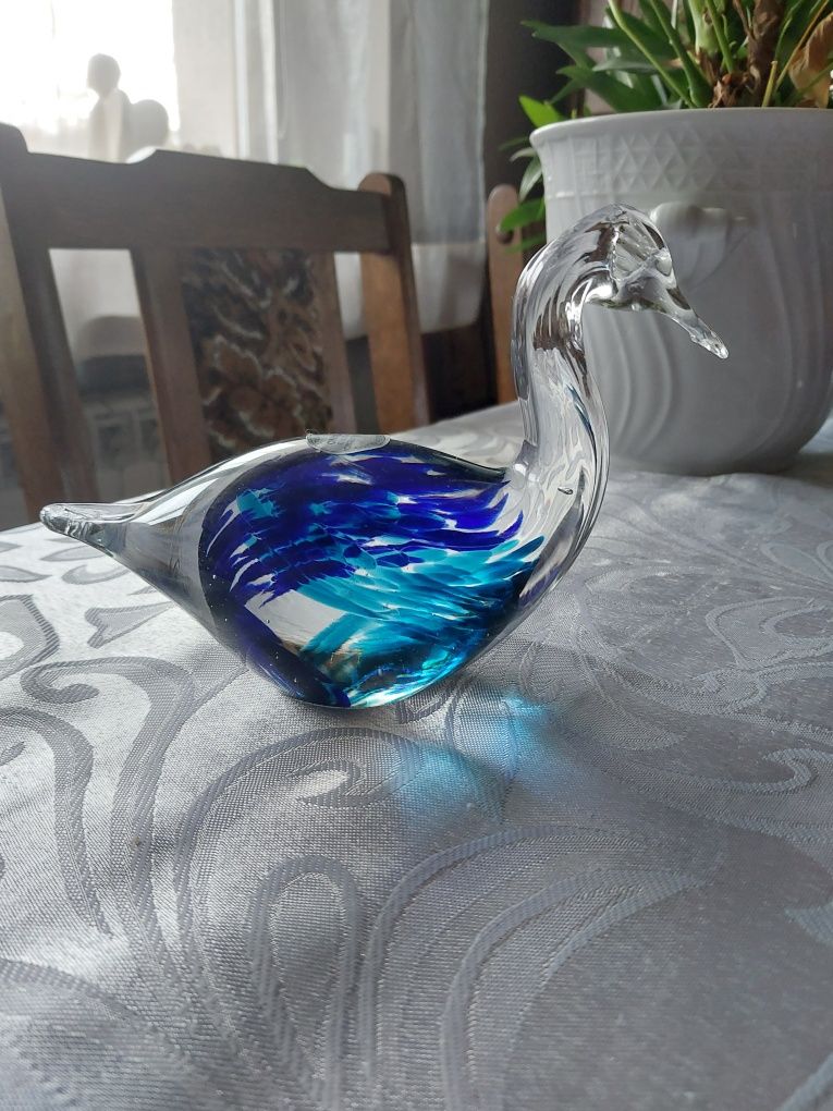 Szklany ptak łabędź Murano