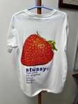 Białe krótkie rękawy stussy XL