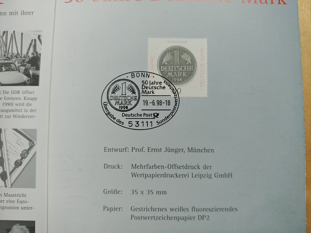 Folder ze znaczkiem z Niemiec