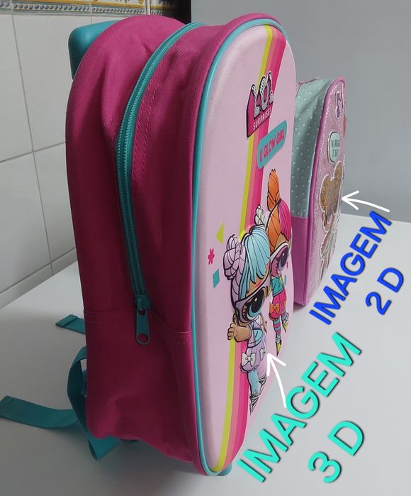 2 MOCHILAS, 3D E 2D PARA CRIANÇA.Casa,Escola,Férias,Viagens,Quarto.