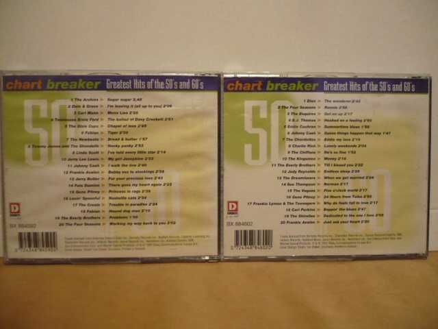 Bardzo tani zestaw płyt CD Chart Breaker Greatest hits 50`s i 60`s.