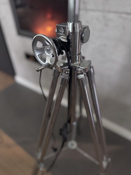 Lampa stojąca tripod loft industrialna retro chrom