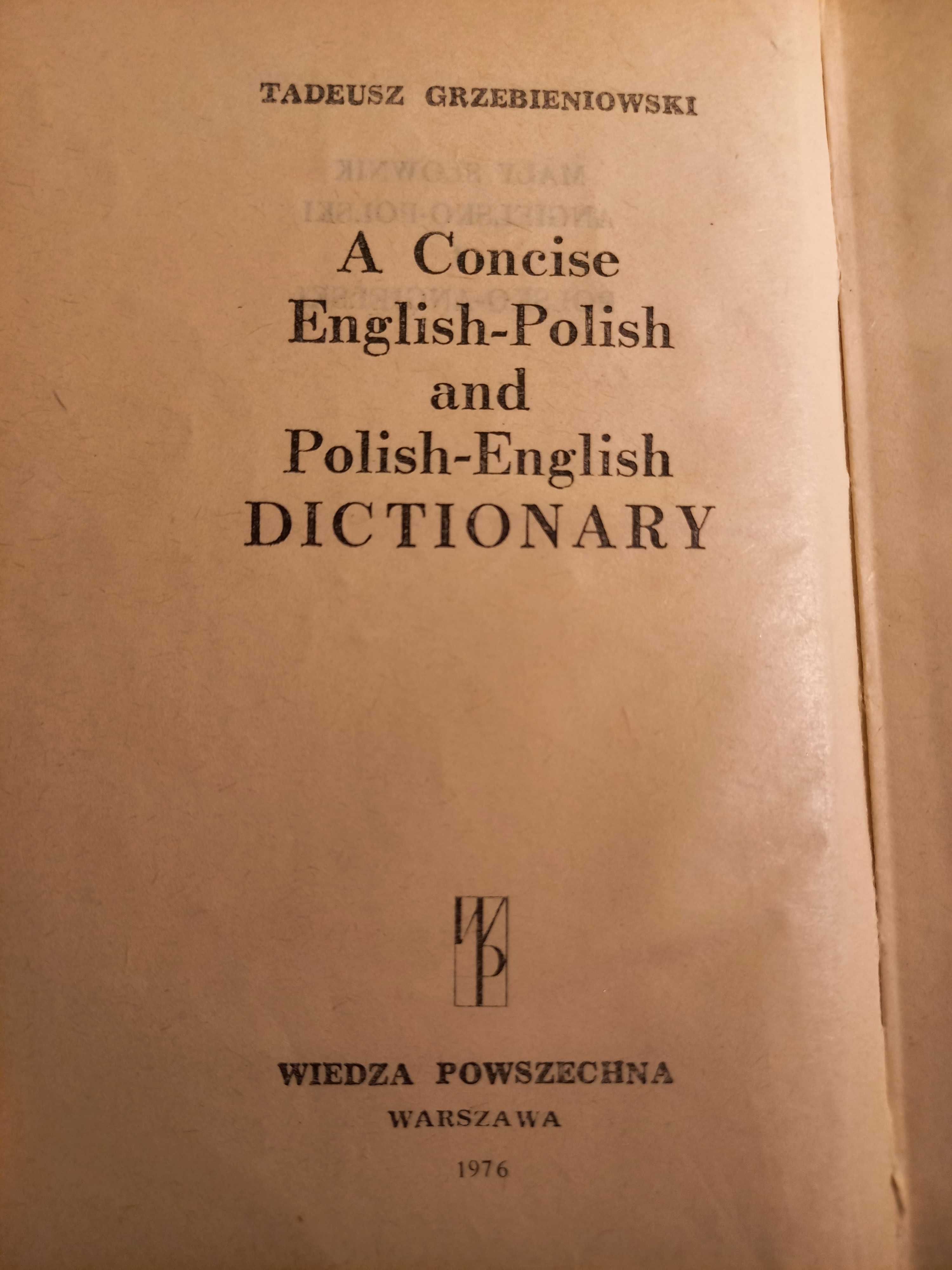 polsko angielski słownik 1976 Tadeusz Grzebieniowski podręczny