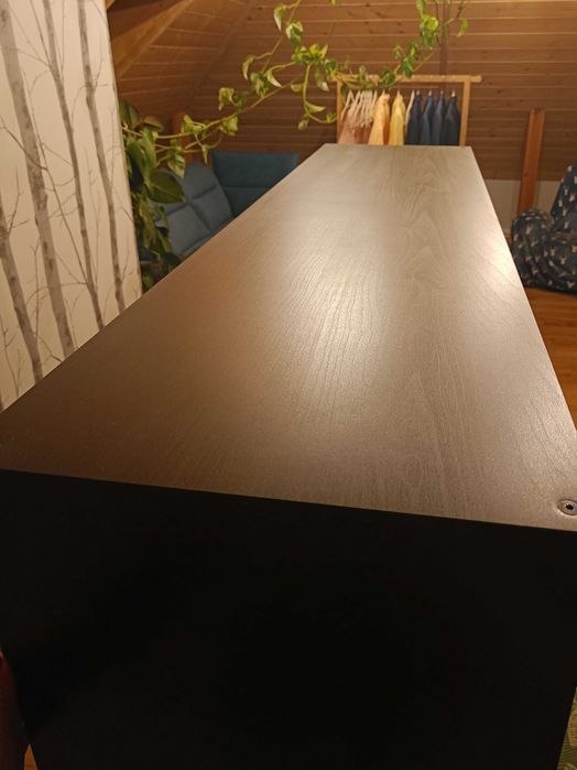 Regał kallax Ikea czarny brąz z wkładami