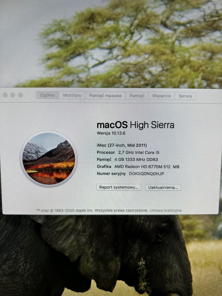 iMac 27 cali 2,7 GHz Intel Core i5 4GB