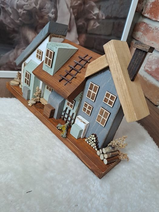 Domki drewniane,  dekoracja, rękodzieło