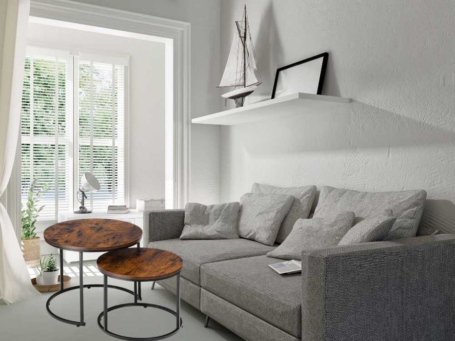 Zestaw Stolików Kawowych 2w1 Stolik do Salonu Loft Rustykalny