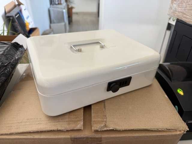 Jasnoszara KASETKA skrzynka skrytka 30cm przegródki przenośna