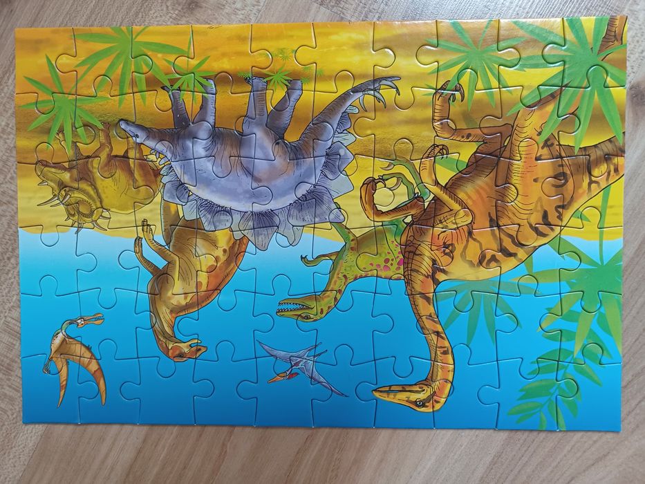 Zestaw 4w1 gra domino puzzle pamięć Dinozaury + gratis