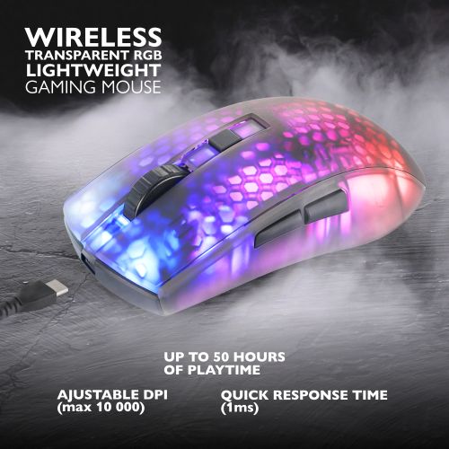 Myszka Bezprzewodowa Półprzeźroczysta Rgb Komputerowa Dla Graczy -Out
