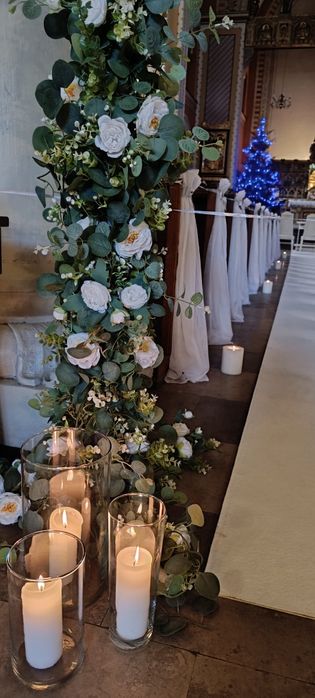 Świeczniki tuby, świecznik, dekoracje ślubne, udekorowanie kościoła, b