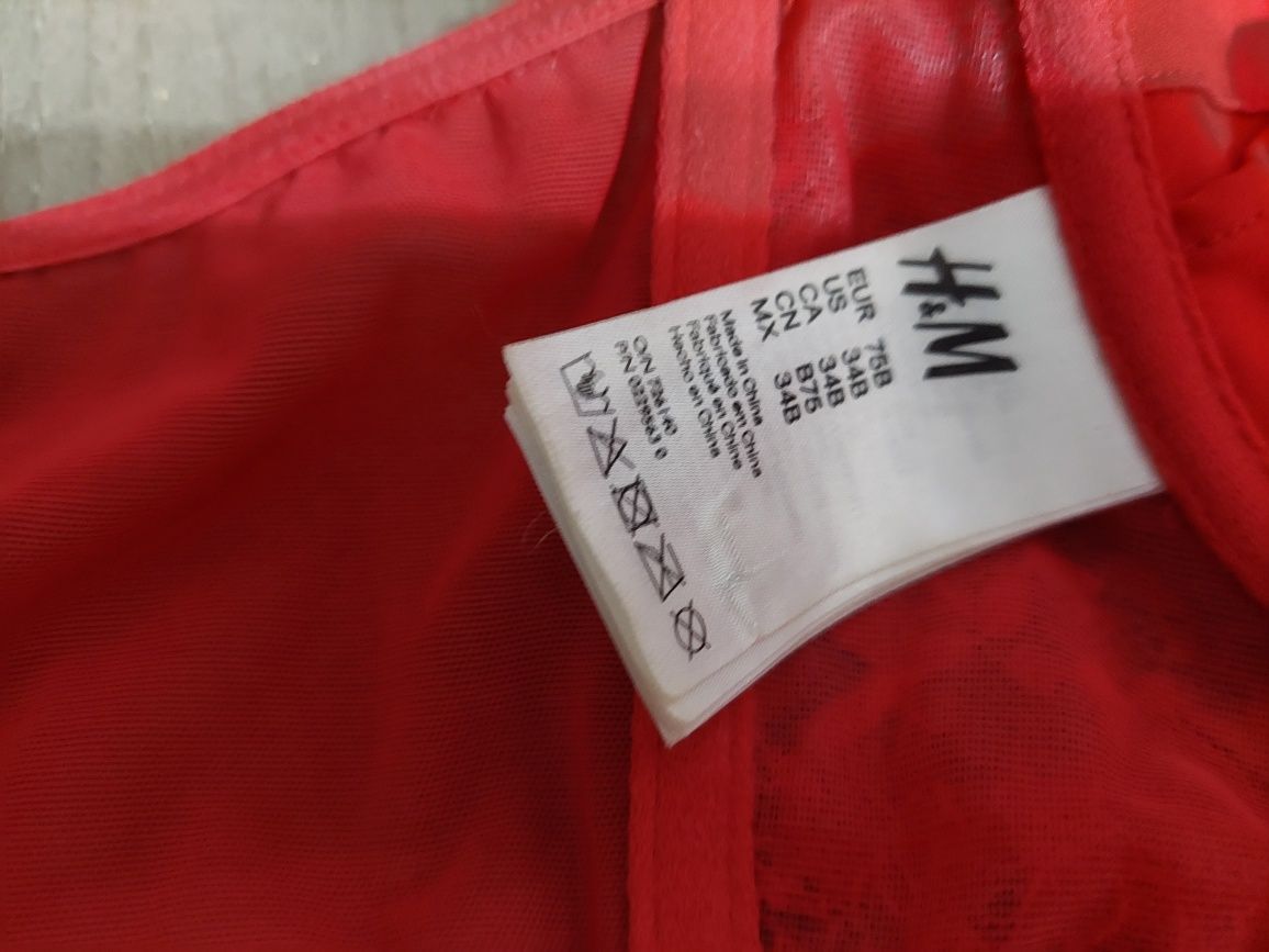 Stanik biustonosz H&M 75B czerwony