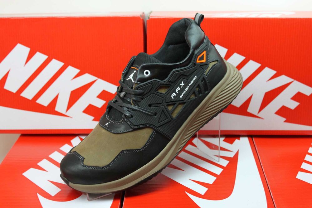 NIKE AIR JORDAN  - коричневые кожаные кроссовки кросівки(код 5-15кор.)