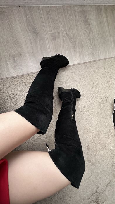 Теплі сапоги, батфорди, 38р натур замша, овчина